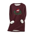 thumbnail image 1 of Tbopshirt Womens Hoodless Sweatshirts,Plus Size Essential Crewneck Sweatshirts Christmas Women's Round Neck Pocket Thickened Plush Warm Long Sleeve Tops, 1 of 5