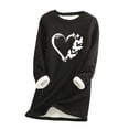 thumbnail image 1 of Tbopshirt Womens Hoodless Sweatshirts,Plus Size Essential Crewneck Sweatshirts Christmas Women's Round Neck Pocket Thickened Plush Warm Long Sleeve Tops, 1 of 5
