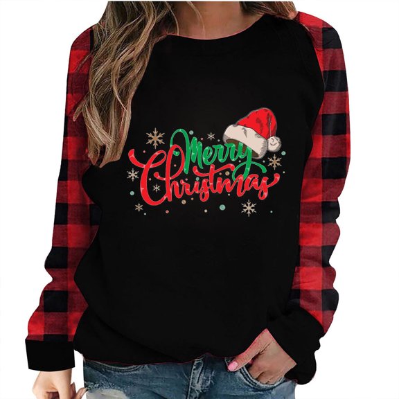 Tbopshirt Womens Hoodless Sweatshirts,Plus Size Essential Crewneck Sweatshirts Winter Printed Loose T-shirt Long Sleeves Blouse Round Neck Casual Tops