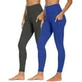 thumbnail image 1 of Tbopshirt Womens Leggings with Pocket Two Pack,Yoga Pants Plus Size High Waisted Leggings Fitness Sports Running Yoga Gym Athletic Pants, 1 of 9