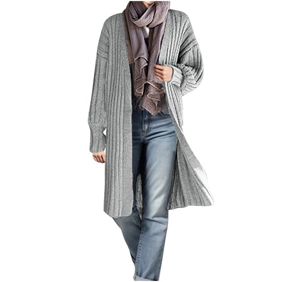 Tbopshirt Womens Oversized Cardigan Sweaters,Fall Knitted Sweaters for Women,Solid Color Loose Lantern Knit Sweater Plus Size Stripe Cardigan Sweater Jacket