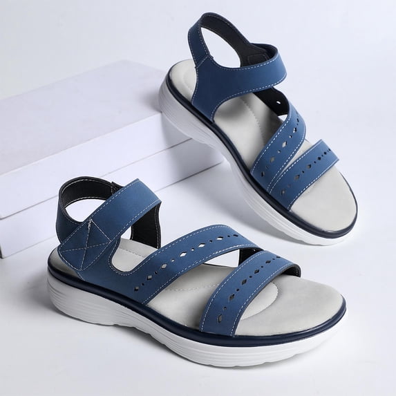 Tbopshirt Womens Sandals Comfortable Open Toe Summer Solid Color Wedge Heels with Arch Support Beach Vacation