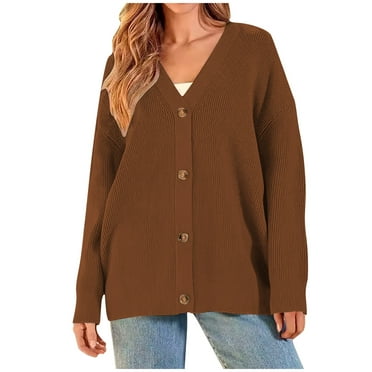 Tbopshirt Womens Sweaters Clearance Under $5,Fall Sweater Coat Cardigans for Women,Button Lightweight Sweater V-neck Loose Cardigan Jacket,up to 40% off Fashion