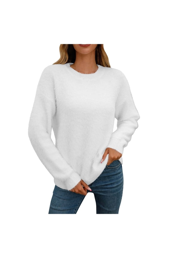 Womens Sweaters,Fall Sweaters for Women,Womens Casual Solid Long Sleeved Cowl Neck Sweater Tops