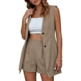 thumbnail image 1 of Tbopshirt Womens Tank Tops Summer Loose Button Down V Neck Casual Sleeveless Trendy Blazers Vest,S, 1 of 5