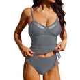 thumbnail image 1 of Tbopshirt Womens Tankini Bathing Suits with High Waisted Bottom,Deep V Neck Ruched Drawstring Summer Beach Tummy Control Two Piece Tankini Swimsuit for Women, 1 of 9