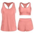 thumbnail image 1 of Tbopshirt Womens Tankini Swimsuits 3 Piece Tummy Control Sleeveless Summer Bathing Suits with Bra, 1 of 3