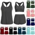 thumbnail image 1 of Tbopshirt Womens Tankini Swimsuits 3 Piece Tummy Control Sleeveless Summer Bathing Suits with Bra, 1 of 7