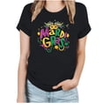 thumbnail image 1 of Tbopshirt Womens Tops,Mardi Gras Clothing, Fashion Crewneck Printed Short Sleeve T-shirt Casual Loose Shirt Tops,Tops for Women's, 1 of 1