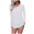 thumbnail image 1 of Tbopshirt Womens Tops,Summer Womens V Neck Shirts Long Sleeve Solid Basic Tops Tees, 1 of 3