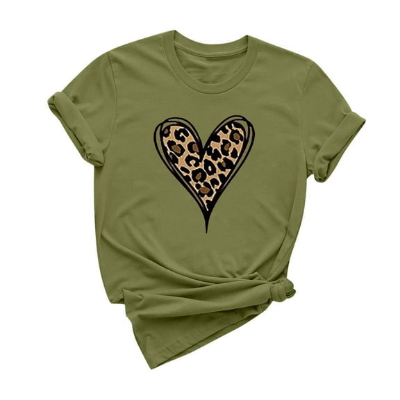 Tbopshirt Womens Tops,Valentine's Day T-Shirts for Women Graphic,Plus Size Tops,Women Valentines Day Heart Printed Short Sleeve T-Shirt Novelty Graphic Tops Casual Round Neck S-XXXL