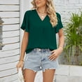 thumbnail image 1 of Tbopshirt Womens Tops,Women's Casual Fashion Summer T-Shirt Cutout Tunic Ruffle Sleeve Top Blouse, 1 of 5