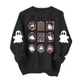 thumbnail image 1 of Tbopshirt Wonmen Halloween Graphic Sweatshirt Crewneck Sweatshirt Cute Printed Long Sleeve Pullover Tops, 1 of 6