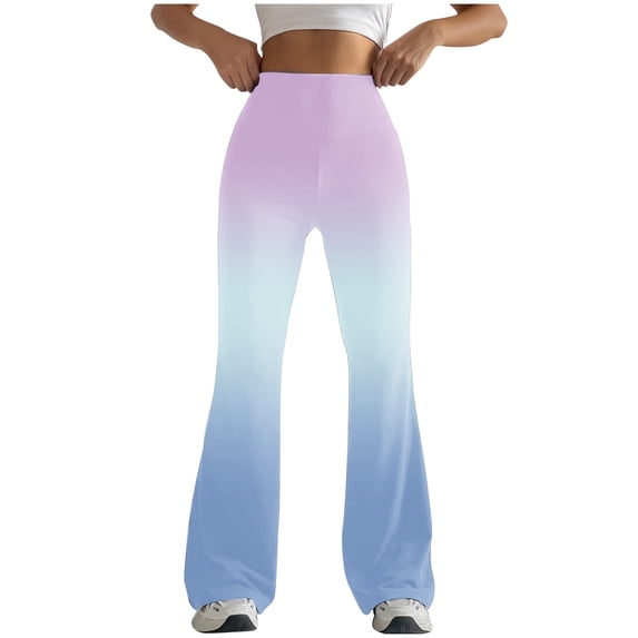 Tbopshirt Yoga Flared Pants Women,Gradient Color Tight Fitting Hip Hugging Shaping Flare Leggings,S-XXL