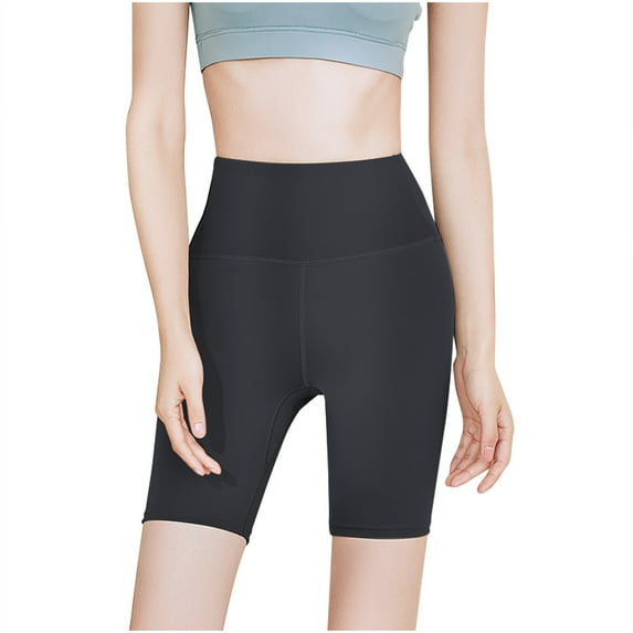 Tbopshirt Yoga Pants Biker Shorts,Solid Color Hip Lift Fitness High Waist Elastic Exercise Gym Running Yoga Shorts for Women Leggings Plus Size,S-XXL