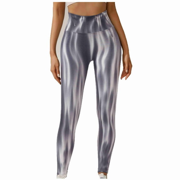 Tbopshirt Yoga Pants for Women,Clearance Womens Pants Plus Size,Fashion Casual Printed Gradient Span High Waist Wide Leg Trousers Long Pants,Tummy Control Leggings for Women,Up to 30% off