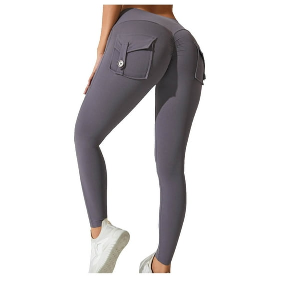 Tbopshirt Yoga Pants for Women,Clearance Womens Pants Plus Size,Solid Pocket Hip Lift Fitness High Waist Elastic Exercise Yoga Pants Long Pants,Tummy Control Leggings for Women,Up to 30% off