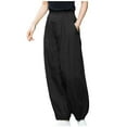 thumbnail image 1 of Tbopshirt Yoga Pants for Women,Womens Pants Plus Size,Women's Casual Slim High Elastic Waist Solid Color Sports Cotton and Linen Pants,Tummy Control Leggings for Women, 1 of 8