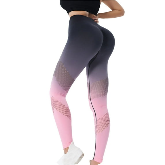 Tbopshirt Yoga Pants for Womens Pants Plus Size,Women's Wearing Quick Drying Hollowed Out Gradient Buttocks Long Yoga Pants,Tummy Control Leggings for Women