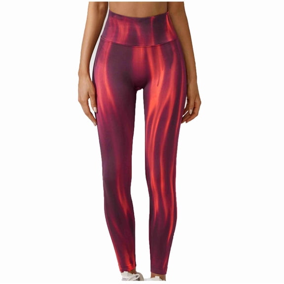 Tbopshirt Yoga Pants for Womens Pants Plus Size,Fashion Casual Printed Gradient Span High Waist Wide Leg Trousers Long Pants,Tummy Control Leggings for Women