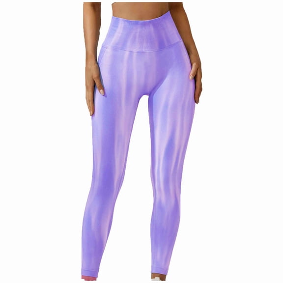 Tbopshirt Yoga Pants for Womens Pants Plus Size,Fashion Casual Printed Gradient Span High Waist Wide Leg Trousers Long Pants,Tummy Control Leggings for Women