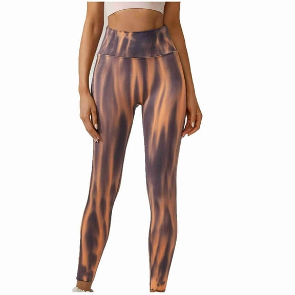 Tbopshirt Yoga Pants for Womens Pants Plus Size,Fashion Casual Printed Gradient Span High Waist Wide Leg Trousers Long Pants,Tummy Control Leggings for Women