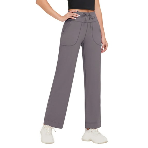 Tbopshirt Yoga Pants for Women Straight Leg Long,Solid Color Hip Lift Fitness High Waist Elastic Exercise Yoga Pants Plus Size,S-XXXL