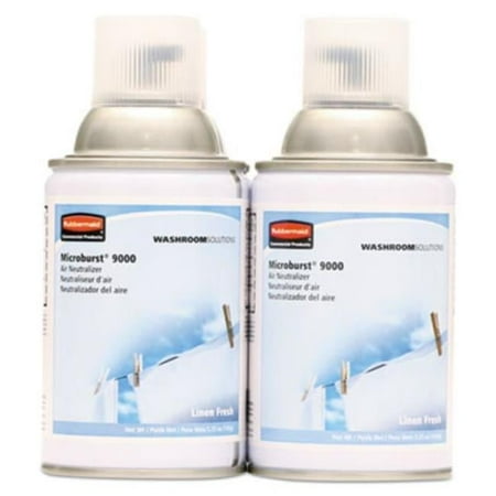 Rubbermaid RCP4012441 5.3 oz Aerosol TC Microburst 9000 Air Freshener Refill, Linen Fresh - Pack of 4