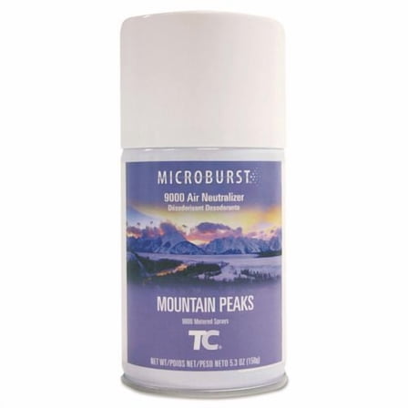 Tc Microburst 9000 Air Freshener Refill, Mountain Peaks, 5.3 Oz Aerosol Spray, 4/carton | Bundle of 2