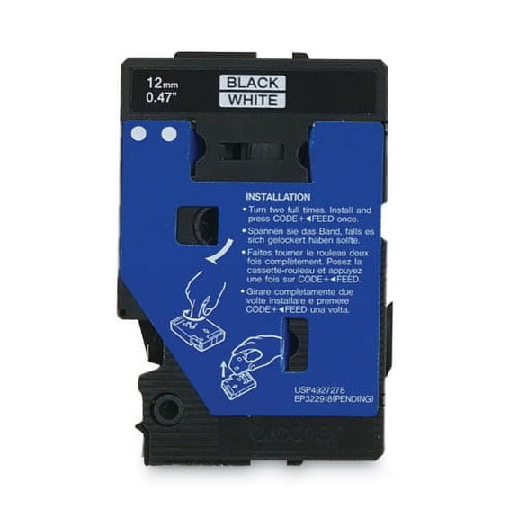 Tc Tape Cartridges For P-Touch Labelers, 0.5" X 25.2 Ft, Black On White, 2/pack | Bundle of 5 Packs