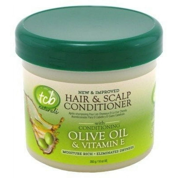 Tcb Naturals Hair & Scalp Cond Olive Oil & Vitamin-E 10oz Jar 3 Pack