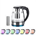 thumbnail image 1 of Tcbosik 1.8L Electric Kettle with LED Lights, 1500W Hot Water Boiler with Lid, Filter and 360° Rotation Base, BPA Free, Auto Shut Off, Boil-Dry and Overheat Protection, Black, 1 of 10
