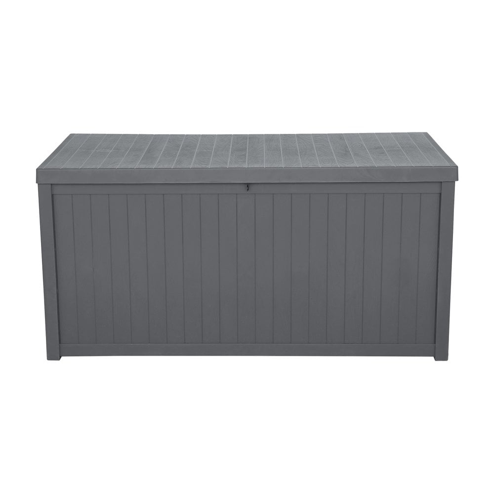 Gray Plastic Lockable Outdoor Deck Storage Box