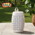 thumbnail image 1 of Tcbosik 12.2" Metal Outdoor Side Table, Round End Table, Accent Table for Living Room, Patio, Garden, Poolside, White, 1 of 8