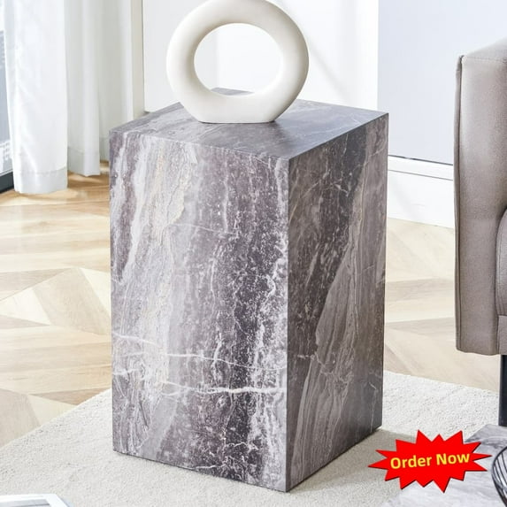 Tcbosik 12 inch Modern End Table, Sofa Side Table, Small Accent Table for Living Room, Grey