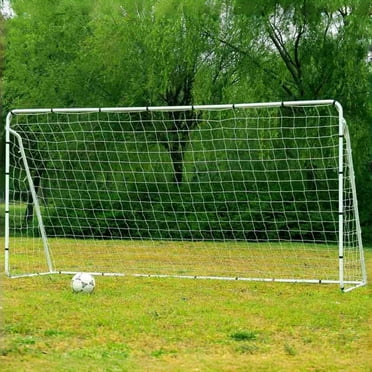 Tcbosik 12’x 6' Steel Soccer Goal, Heavy Duty Frame w/Net, Portable Practice Training Set for Backyard, White