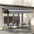 thumbnail image 1 of Tcbosik 12x10ft Retractable Awning, Patio Sunshade Shelter w/Manual Crank Handle for Deck Balcony Yard, UV & Water-Resistant, Gray, 1 of 10