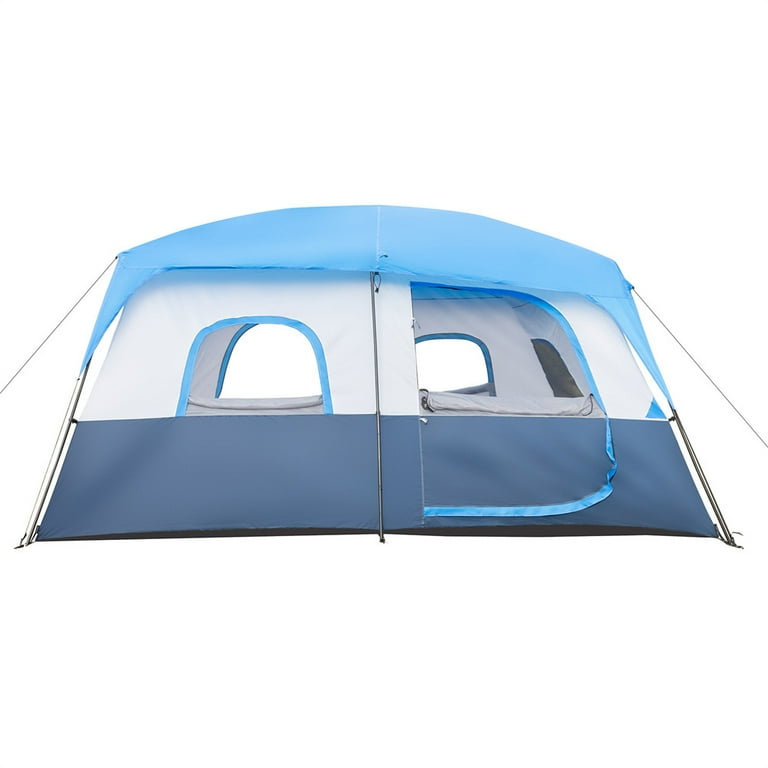 Tcbosik 14 Person Camping Tent Large Multi Room Camping Tent for Outdoor Family Camping Portable Cabin Stand Up Tent with Storage Pockets for Camping Accessories Dark Blue and White Walmart