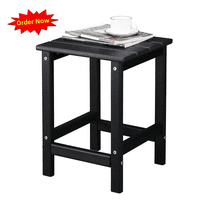 Tcbosik 14 inch Outdoor Side Table, Square End Table for Small Space, Patio, Porch, Deck, Poolside, Easy Maintenance, Black