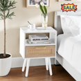 thumbnail image 1 of Tcbosik 15.7 Inch Modern Night Stand with Storage, Small Side Table with Shelf and Drawer, Accent End Table for Living Room, Bedroom, Easy Assembly, White, 1 of 8