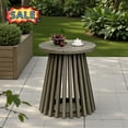 thumbnail image 1 of Tcbosik 15.7" Round Side Table for Outdoor, Wood End Table for Patio, Garden, Backyard, Grey, 1 of 7