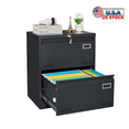 thumbnail image 1 of Tcbosik 17.7"W Lateral File Cabinet with 2 Drawers, Locking Metal File Cabinet for Home Office Legal Letter A4, Black, 1 of 9