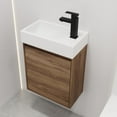 thumbnail image 1 of Tcbosik 18" Floating Vanity Sink Combo for Small Space, Modern Wall Mounted Bathroom Cabinet Set w/White Ceramic Basin Top, Brown Ebony, 1 of 10