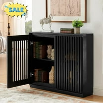 Tcbosik 2-Door Accent Cabinet, Modern Storage Cabinet, Buffet Sideboard for Kitchen, Entryway, Living Room, Easy Assembly, Black