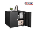 thumbnail image 1 of Tcbosik 2-Door Rolling File Cabinet, Printer Stand with Adjustable Shelf, Filing Cabinet for Home Office, Black, 1 of 11