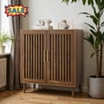 thumbnail image 1 of Tcbosik 2-Door Storage Cabinet, 31.5 inch Small Accent Cabinet with Adjustable Shelf, Modern Buffet Sideboard, Cupboard for Kitchen, Dining Room, Living Room, Easy Assembly, Walnut, 1 of 7
