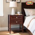 thumbnail image 1 of Tcbosik 2-Drawer Nightstand, 22 Inch Bedside Table with Storage Shelf, Accent End Table for Small Space, Living Room, Bedroom, Brown, 1 of 7