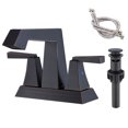 thumbnail image 1 of Tcbosik 2-Handle Oil Rubbed Bronze Modern Lavatory Faucet with Pop Up Drain & Supply Lines, 4 Inches Bathroom Sink Faucet for Bath Washroom and RV, 3 Holes Centerset Vanity Faucet, Lead-Free, 1 of 8