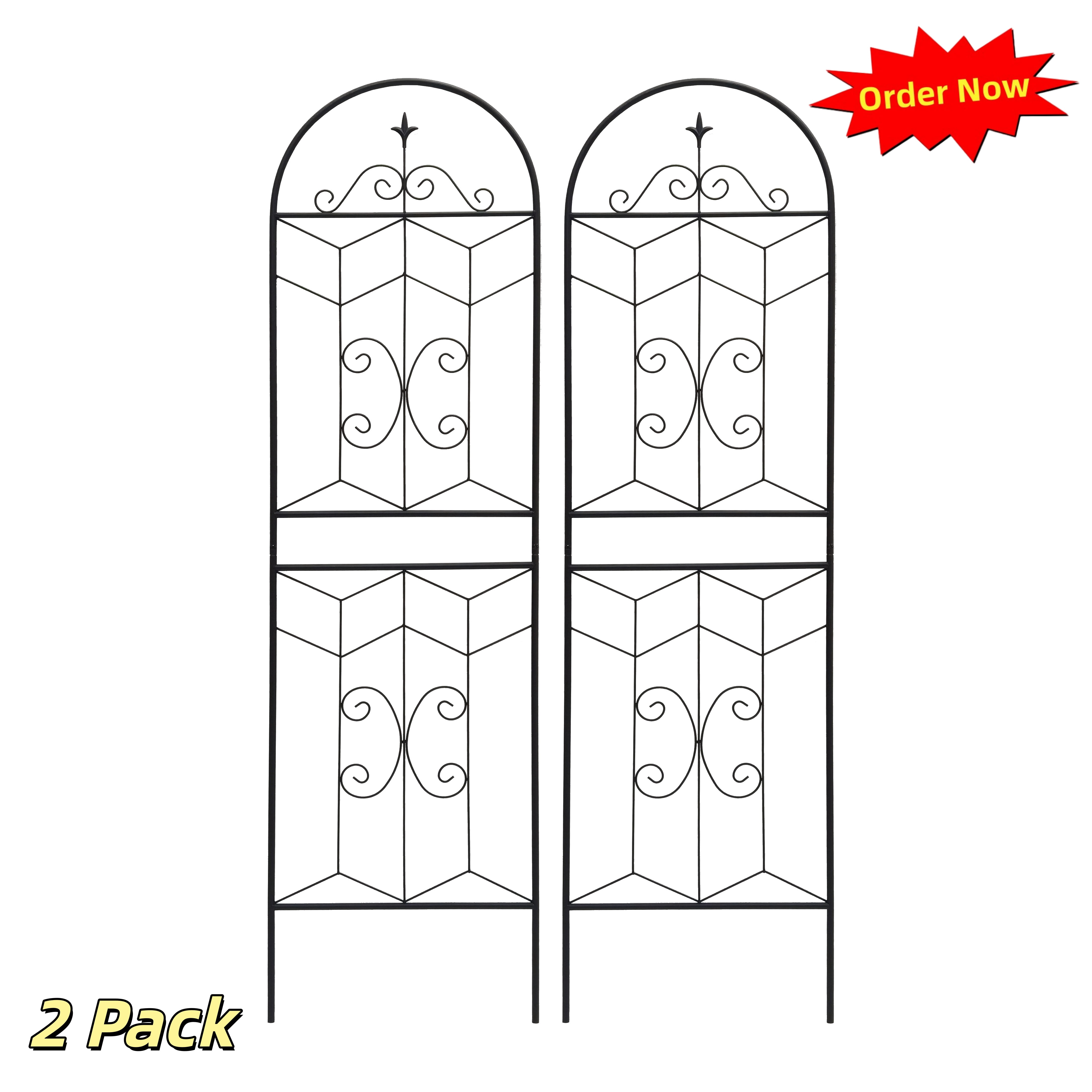 Tcbosik 2 Pack Garden Trellis for Climbing Plants Outdoor, 71" x 19.7" Metal Trellis for Vine Vegetable Flower Ivy Cucumber, Black