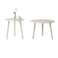 thumbnail image 1 of Tcbosik 2 Pack Side Tables, Accent End Table with 3 Legs for Small Space, Living Room, Bedroom, White, 1 of 6